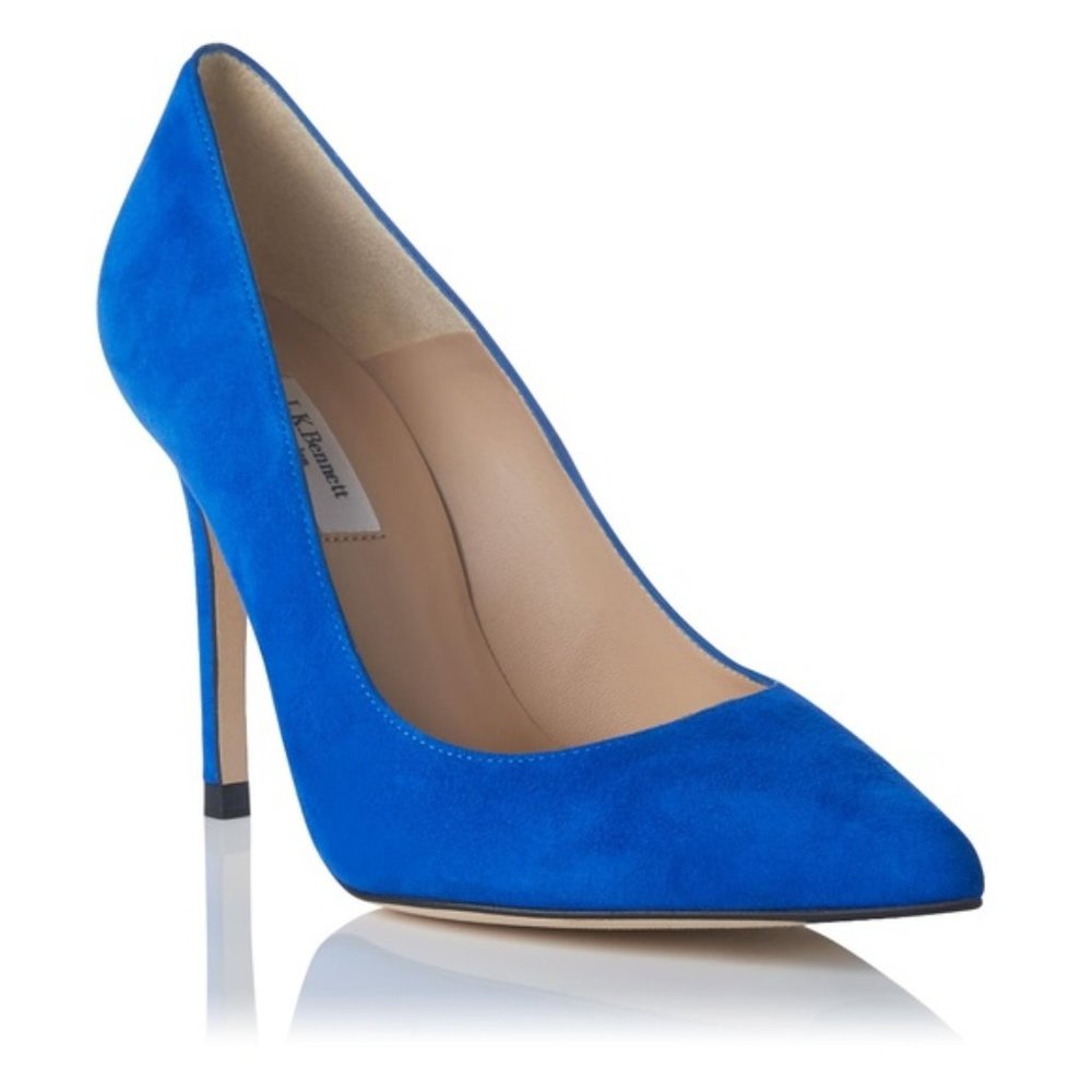 🌟Host Pick🌟 L.K. Bennett Fern Blue Suede Court Heels - Picture 2 of 14